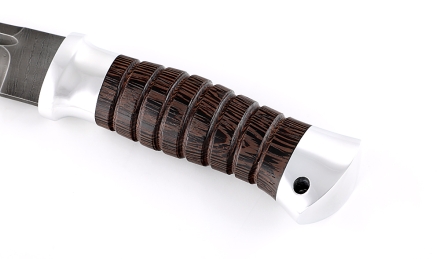 Нож казачий Пластун, сталь дамаск, рукоять венге с дюралью Нож казачий Пластун, сталь дамаск, рукоять венге с дюралью