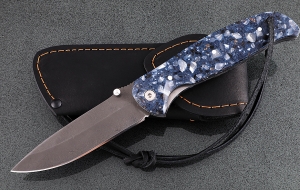 Складной нож Зубр, сталь Х12МФ, рукоять накладки акрил синий Складной нож Зубр, сталь Х12МФ, рукоять накладки акрил синий