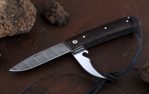 Складной нож Снайпер 2-х предметный, сталь дамаск, рукоять накладки венге Складной нож Снайпер 2-х предметный, сталь дамаск, рукоять накладки венге