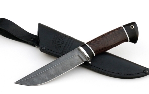Нож Налим сталь дамаск, рукоять венге-черный граб