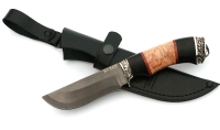 Нож Карась сталь булат, рукоять черный граб-карельская береза,мельхиор - IMG_4509.jpg