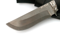 Нож Карась сталь булат, рукоять черный граб-карельская береза,мельхиор - IMG_4511.jpg