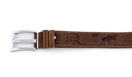 Ремень поясной "Охота" темно-коричневый Ремень поясной "Охота" темно-коричневый