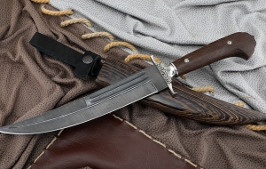 Коллекционный Нож Хабиб сталь дамаск, рукоять и ножны дерево венге Коллекционный Нож Хабиб сталь дамаск, рукоять и ножны дерево венге