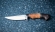 Нож Лютик сталь 95х18 рукоять черный граб и стабилизированная карельская береза янтарь