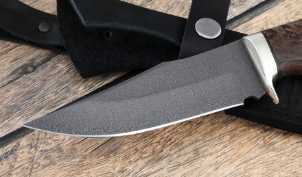 Нож охотничий "Стриж" сталь х12мф рукоять карельская береза коричневая Нож охотничий "Стриж" сталь х12мф рукоять карельская береза коричневая