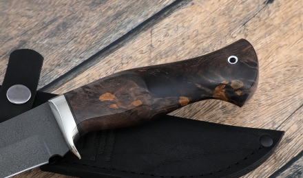 Нож охотничий "Стриж" сталь х12мф рукоять карельская береза коричневая Нож охотничий "Стриж" сталь х12мф рукоять карельская береза коричневая