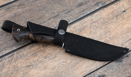 Нож охотничий "Стриж" сталь х12мф рукоять карельская береза коричневая Нож охотничий "Стриж" сталь х12мф рукоять карельская береза коричневая