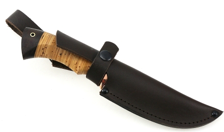 Нож Коршун сталь дамаск-долы, рукоять береста