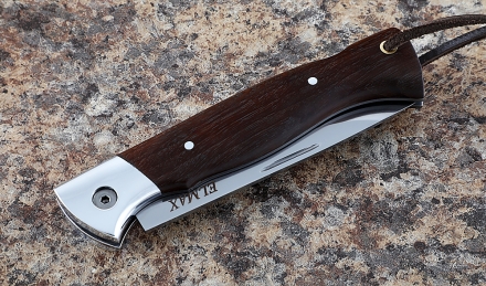 Складной нож Лиса, сталь Elmax, рукоять накладки коричневый граб Складной нож Лиса, сталь Elmax, рукоять накладки коричневый граб