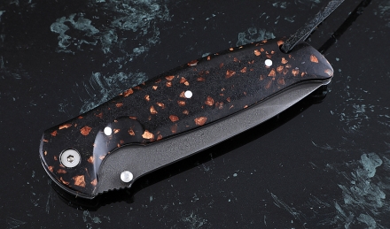 Складной нож Зубр, сталь Х12МФ, рукоять накладки акрил коричневый