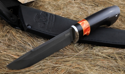 Нож Барракуда сталь Х12МФ, рукоять черный граб акрил