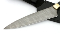 Нож Шеф №11 сталь дамаск рукоять черный граб карельская береза латунь - IMG_8504.jpg
