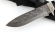 Нож Амур сталь дамаск ламинированный, рукоять карельская береза стабилизированная коричневая+ черный граб, мельхиор