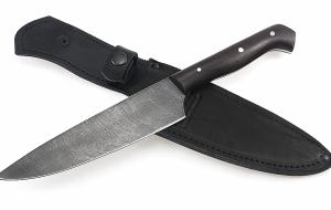 Нож Шеф №5 сталь дамаск, рукоять черный граб Нож Шеф №5 сталь дамаск, рукоять черный граб