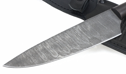 Нож Шеф №5 сталь дамаск, рукоять черный граб Нож Шеф №5 сталь дамаск, рукоять черный граб