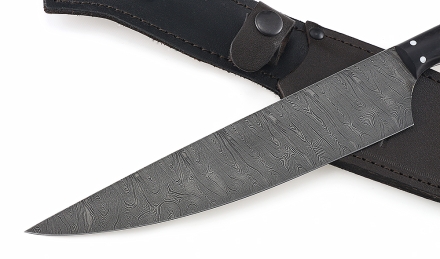 Нож Шеф №8 сталь дамаск, рукоять черный граб Нож Шеф №8 сталь дамаск, рукоять черный граб