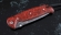 Складной нож Зубр, сталь булат, рукоять накладки акрил красный