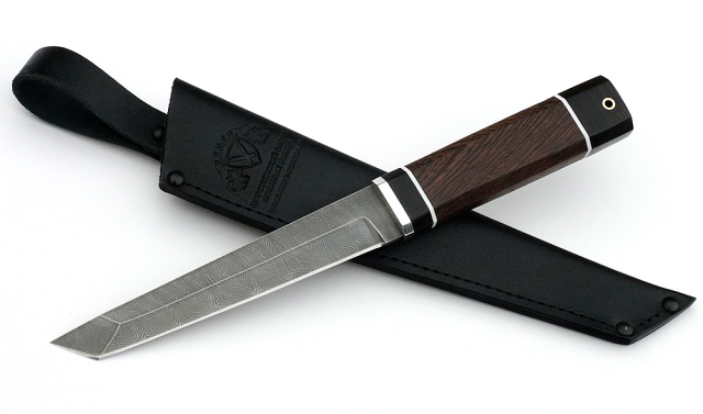 Нож Тантуха-2 сталь дамаск, рукоять венге-черный граб 