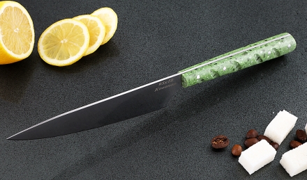 Кухонный нож Шеф №6 сталь 95Х18, рукоять зеленый акрил Кухонный нож Шеф №6 сталь 95Х18, рукоять зеленый акрил
