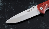 Нож Зубр складной, сталь Elmax, рукоять накладки акрил красный - Нож Зубр складной, сталь Elmax, рукоять накладки акрил красный