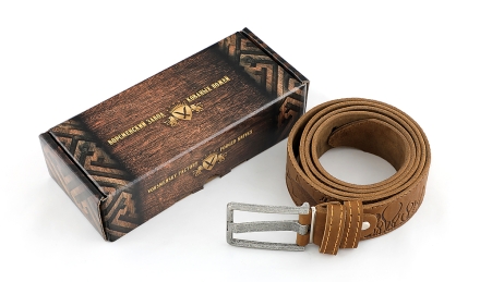 Ремень поясной "Рыбалка" коричневый Ремень поясной "Рыбалка" коричневый