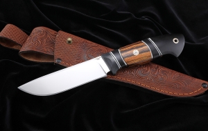 Нож из стали S390 «Странник-2» рукоять карбон железное дерево черный граб Нож из стали S390 «Странник-2» рукоять карбон железное дерево черный граб