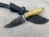 Нож "Барсук" сталь ламинированный дамаск, рукоять ясень желтый 