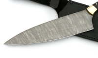 Нож Шеф №13 сталь дамаск рукоять черный граб карельская береза латнуь - IMG_8510.jpg