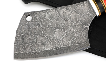 Тяпка №5 сталь дамаск полный камень, рукоять черный граб акрил Тяпка №5 сталь дамаск полный камень, рукоять черный граб акрил