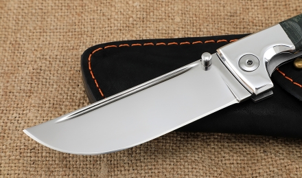 Нож складной Пчак сталь S390 накладки карельская береза зеленая Нож складной Пчак сталь S390 накладки карельская береза зеленая