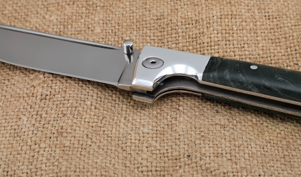 Нож складной Пчак сталь S390 накладки карельская береза зеленая Нож складной Пчак сталь S390 накладки карельская береза зеленая