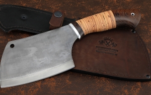 Тяпка №5 сталь У8А, рукоять береста дюраль