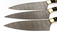 Набор ножей; Шеф №11,№12,№13 на подставке сталь дамаск рукоять черный граб карельская береза - IMG_8481.jpg