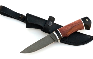 Нож Жерех сталь Х12МФ, рукоять бубинга-черный граб