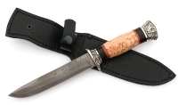 Нож Лидер-2 сталь булат, рукоять черный граб-карельская береза,мельхиор - IMG_4547.jpg
