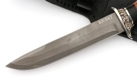 Нож Лидер-2 сталь булат, рукоять черный граб-карельская береза,мельхиор - IMG_4548.jpg