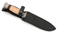 Нож Лидер-2 сталь булат, рукоять черный граб-карельская береза,мельхиор - IMG_4549.jpg