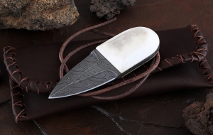 Нож Moon сталь дамаск рукоять рог лося
