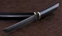 Нож Тантуха-3 сталь дамаск, рукоять и ножны черный граб латунь - Нож Тантуха-3 сталь дамаск, рукоять и ножны черный граб латунь