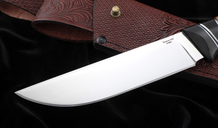 Нож из стали S390 «Гриф» рукоять карбон железное дерево черный граб Нож из стали S390 «Гриф» рукоять карбон железное дерево черный граб