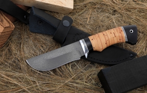 Нож Карась сталь Х12МФ, рукоять береста