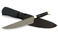 Нож Шеф №8 сталь Х12МФ, рукоять черный граб, латунь - _MG_6115.jpg