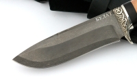 Нож Корсак сталь булат, рукоять черный граб-кап, мельхиор - IMG_4624.jpg