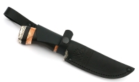 Нож Корсак сталь булат, рукоять черный граб-кап, мельхиор - IMG_4625.jpg