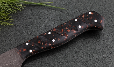 Кухонный нож Шеф №5 сталь Х12МФ, рукоять акрил коричневый Кухонный нож Шеф №5 сталь Х12МФ, рукоять акрил коричневый