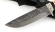 Нож Алтай сталь дамаск ламинированный, рукоять карельская береза стабилизированная янтарь+ черный граб, мельхиор