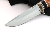 Нож Анчар сталь Elmax, рукоять черный граб-карельская береза,мельхиор - IMG_4967.jpg