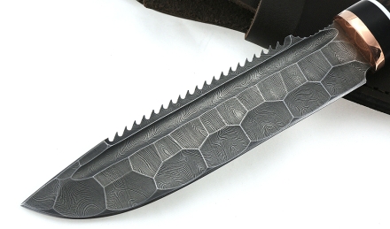 Нож Таежный сталь дамаск полный камень рукоять венге-черный граб Нож Таежный сталь дамаск полный камень рукоять венге-черный граб