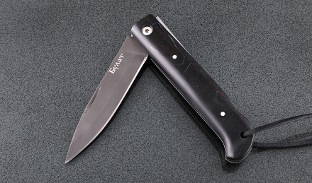 Складной нож Стриж, сталь булат, рукоять накладки акрил черный Складной нож Стриж, сталь булат, рукоять накладки акрил черный